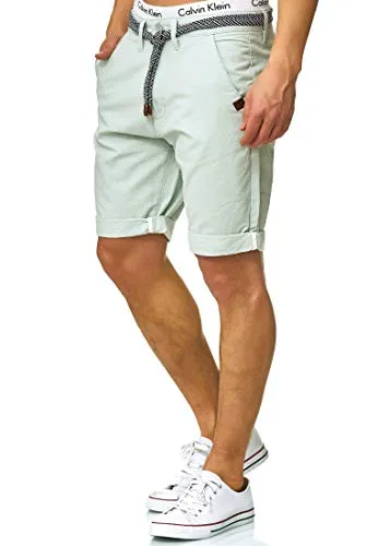 Indicode Chinoshorts Acton - Herren-Shorts in Rosa mit praktischen Chino Taschen, aus elastischem und pflegeleichtem Baumwollstoff - ideal für lässige Sommerlooks.