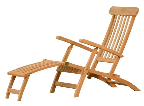 Kai Wiechmann Teak Gartenliege - Hochwertiger, wetterfester Deckchair aus Teakholz mit verstellbarer Rückenlehne und klappbarem Fußsegment. Ideal für entspannte Stunden im Garten.