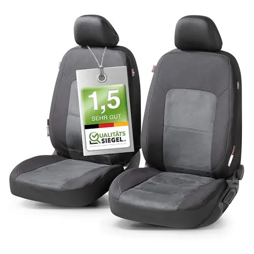 Walser Premium Autositzbezüge Ellington mit Reißverschluss - Qualitätssieger - Sitzbezüge Set für Autos, schützt Ihre Originalsitze optimal vor Abnutzung und ist TÜV Rheinland geprüft für Sitze mit Seitenairbag.