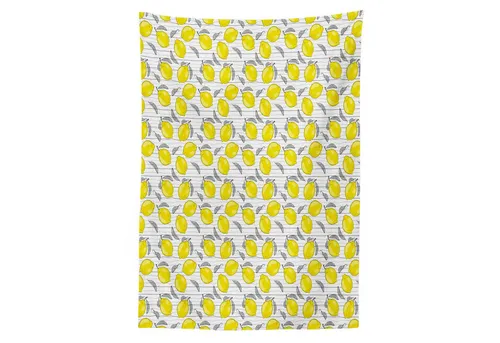 Abakuhaus Tischdecke Farbfest Waschbar Für den Außen Bereich geeignet Klare Farben, Zitronen Skizziert Lemon Pattern