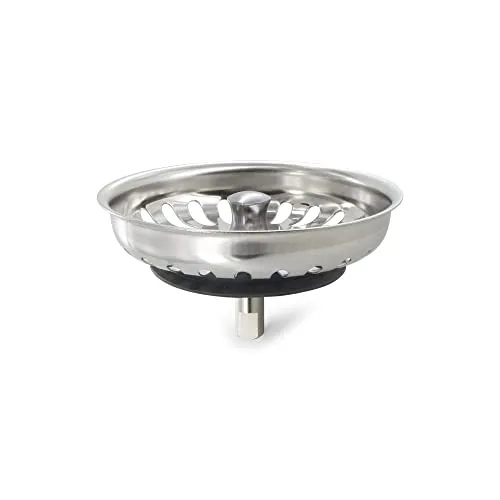 DL-pro Siebkörbchen 82mm mit Zapfen 8x24mm wie Blanco 125561 Siebkorb Spülesieb Abflusssieb 24 Schlitze für Siebkorbventil Spülbecken Spüle Excenterbedienung