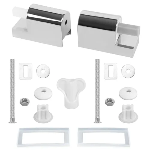 Wc Sitz Halterung, 2 Stück Universal Wc Sitz Scharniere Wc Sitz Befestigung WC Sitz Befestigungsset, Softclose WC Sitz Metallscharniere für Feste Toilettensitzteile zu Installieren