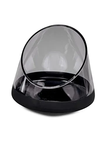 Windlicht Kerzenhalter aus Glas in Metallic Design in verschiedenen Formen und Größen (schräger Rand, Ø19 x 20 cm)