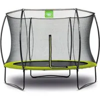 EXIT Silhouette Trampolin D244cm - Grün, Sicherheit und Spaß vereint - Trampolin mit robustem Sicherheitsnetz und hochwertigem Schutzrand. Genießen Sie maximale Sprungkraft und Sicherheit für endlosen Spaß im Garten!