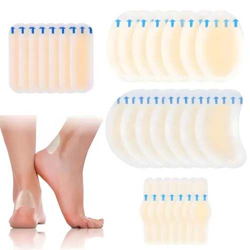 Wasserdichtes Blasenpflaster Set – 28 Stück, Ferse & Zehen - Fußpflege – 4 verschiedene Größen für optimalen Schutz und Linderung bei Blasen, wasserfest und aus hochwertigem Hydrokolloid-Gel für maximalen Komfort.