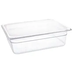 Vogue Polycarbonat Gn-Behälter Gn1/2 100Mm - Frischhaltedosen, bruchsicher und ideal zur Aufbewahrung von Lebensmitteln in Gastronomie und Haushalt.