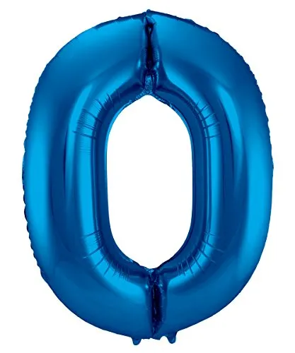 Folat 631402 - Folienballon Zahl 0 - blau - ca. 86 cm