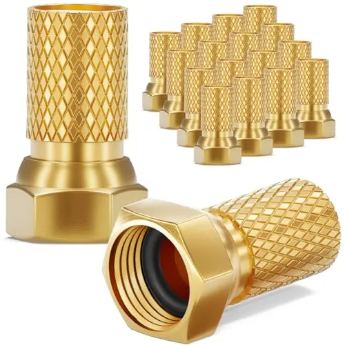 HB-DIGITAL 16x Koaxialkabel F-stecker Sat Kabel Schraubbar für Fernsehkabel Antennenkabel Satelliten Kabel 7,2mm mit Gummidichtung - Vergoldet