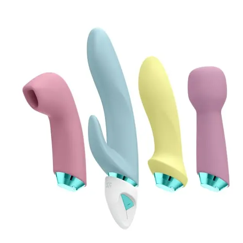 Satisfyer Fabulous Four Vibrator-Set | Vielseitiges Sexspielzeug-Set für Frauen | Mit Vibrator, Druckwellenvibrator, Rabbit & Massagegerät | Wasserdicht (IPX7) | Erotische Stimulation