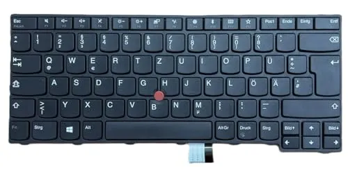 T-ProTek DEUTSCHE-Tastatur Schwarz mit Schwarz Rahmen,Trackpoint für Lenovo ThinkPad E470 20H2