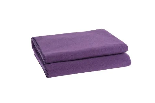 Soft-Fleece-Decke – Polarfleece-Decke mit Häkelstich – flauschige Kuscheldecke – 160x200 cm – 490 aubergine – von 'zoeppritz since 1828', 103291-490-160x200