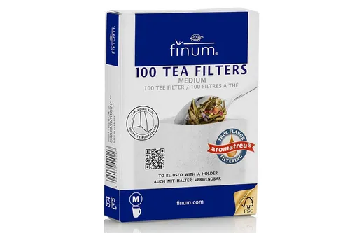 WestCraft Teesieb 100 TEEFILTER Papierteefilter Teefilter Tee Papier-Filter 100 Filter M, Aromatreu® Papier (Chlorfrei gebleicht), (100-St), Einweg Filter Teekannenfilter mit Einfülllasche, biologisch abbaubar