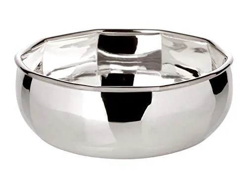 EDZARD Schale Ten - Elegante Servierschale aus schwerversilbertem Messing (Ø 14 cm, H 6 cm) - Servierschalen mit kantigem Design, ideal als Obstschale oder Dekoelement – vereint Funktionalität und Stil für jede Tischdeko.