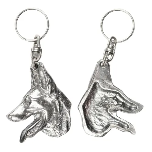 Belgischer Schäferhund, Belgischer Treibhund I - versilberter Hunde-Schlüsselanh