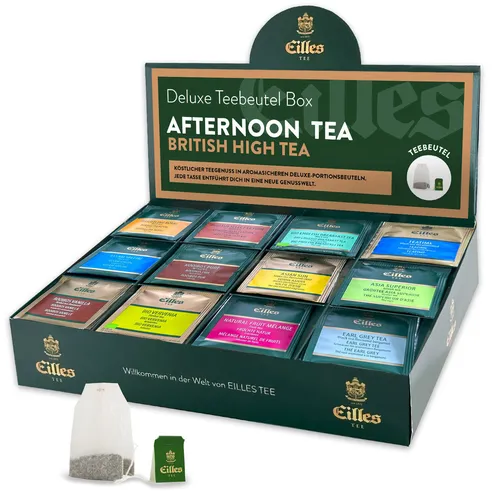 BRITISH AFTERNOON Mischbox mit 12 Sorten EILLES Deluxe Teebeutel für tolle