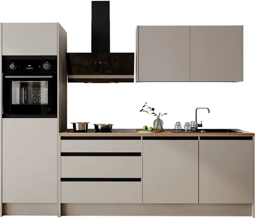 Yourkitchen Küchenblock Premium 273 TROJA - Modernes Design in Kaschmirgrau - Erleben Sie mit dem Yourkitchen Küchenblock Premium 273 TROJA eine stilvolle Küchenlösung. Die elegante Farbgebung und hochwertige E-Geräte bieten Funktionalität und Design für anspruchsvolle Küchenliebhaber.
