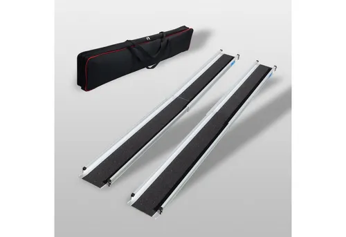 TRUTZHOLM Teleskop-Rampe für Rollstühle, 272 KG, 105-183 cm - Rampen für Rollstühle & Scooter – Robuste Teleskop-Rampe mit Antirutsch-Belag, ideal für das sichere Beladen von Wohnwagen und Anhängern.