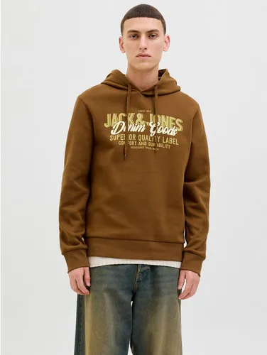 Jack & Jones Kapuzensweatshirt JJELOGO SWEAT HOOD 2 COL 25/26 NOOS - Herren-Sweatshirt mit stylischem Print, aus pflegeleichter, angerauter Sweatware für optimalen Tragekomfort und modischen Look.
