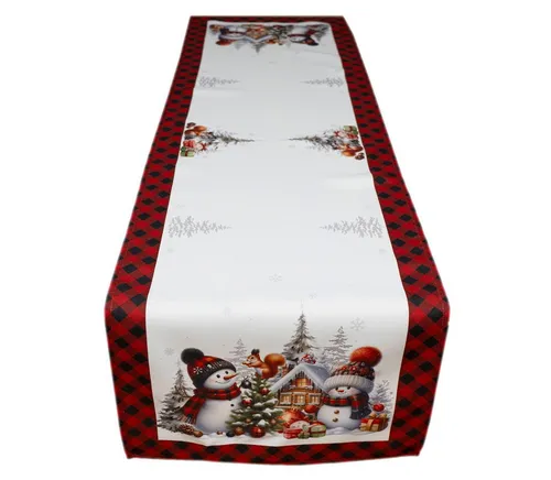texpot Tischdecke Tischläufer Druck Schneemänner Tischtuch (1-tlg)