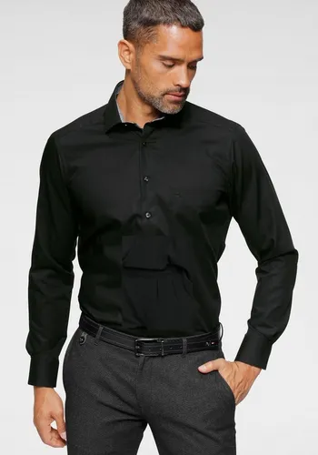 OLYMP Herren Businesshemd Langarm Luxor - Modern Fit in Schwarz - Herrenhemden: Pflegeleichtes und elegantes Businesshemd mit modernem Schnitt, ideal für stilvolle Auftritte im Büro oder bei besonderen Anlässen.