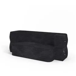 Vicco Sofa Lille Schwarz 190 cm mit Schlaffunktion