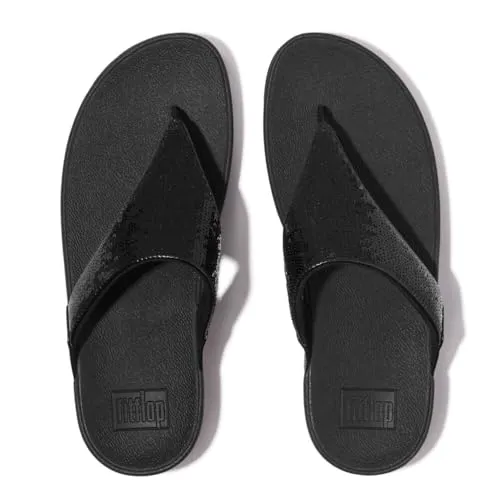 Produktbild Fitflop Damen Lulu Pailletten Zehentrenner Sandalen, Schwarz, 42 EU