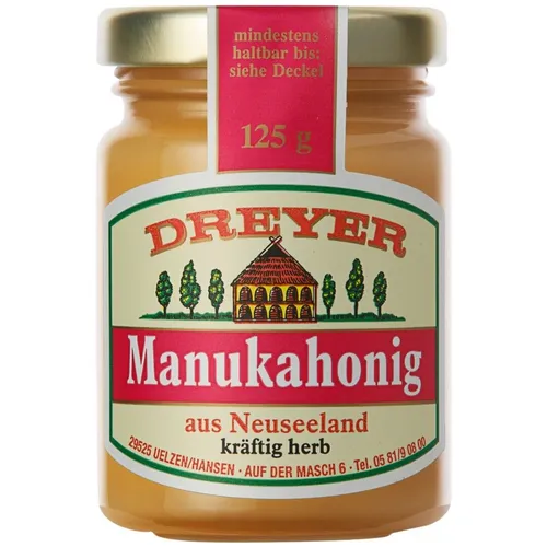 Dreyer Manukahonig aus Neuseeland kräftig herb Imkerhonig 125g