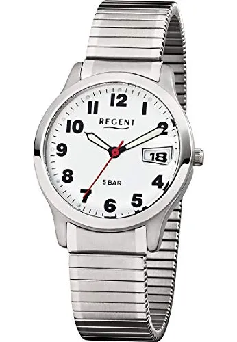 Regent Herren Analog Quarz Uhr 11310053 - Elegante Armbanduhr mit Edelstahlarmband, 37 mm Gehäuse und Wasserdichtigkeit bis 5 bar – ideal für den täglichen Gebrauch.