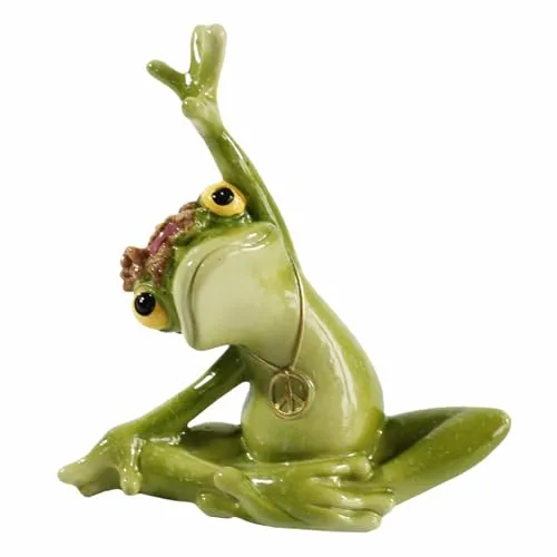 Fachhandel Plus Frosch Figuren Froschdeko und Deko Frösche für Haus und Garten sowie Yogafrösche Verschiedene Modelle (Peace Stretch)