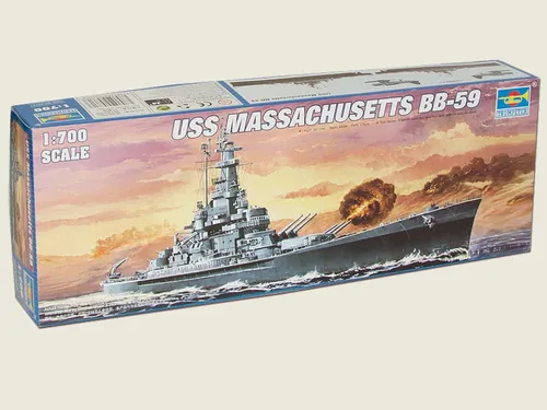 Trumpeter 05761 - 1:700 USS Massachusetts (BB-59) Bausatz - Modellbau-Bausatz der USS Massachusetts, detailgetreu und ideal für Sammler und Modellbau-Enthusiasten.