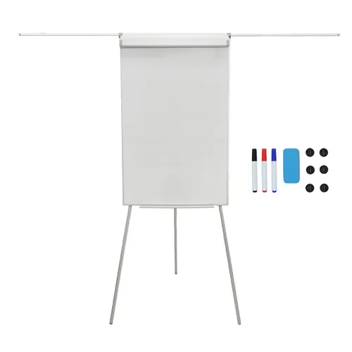 Flipchart Whiteboard Besprechungstafel 100x70 cm - Höhenverstellbar und Magnetisch - Praktische Workshoptafel mit Höhenverstellung und magnetischer Oberfläche. Ideal für Meetings und Präsentationen. Robuste Aluminiumkonstruktion für vielseitigen Einsatz.