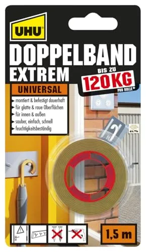 UHU EXTREM doppelseitiges Klebeband 19,0 mm x 1,5 m