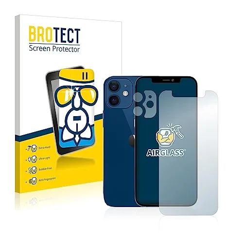 BROTECT Schutzglas für Apple iPhone 12 mini (Display+Kamera) Schutzfolie Panzer Folie Glas Displayschutz Made in Germany [ 9H, Anti-Fingerprint]