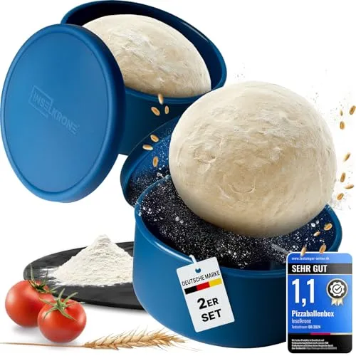 Inselkrone Pizzaballenbox mit Deckel, 2er Set von Inselkrone