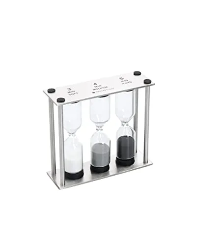 MasterClass Edelstahl-Dreifach-Zeitschaltuhr für hart und weich gekochte Eier / Sanduhr, Silber