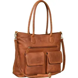 Benthill Handtasche Damen Echt Leder Vintage - Handtaschen aus echtem Rindsleder im Vintage-Stil, mit 4 Reißverschlussfächern und praktischem Umhängeriemen für optimalen Komfort.