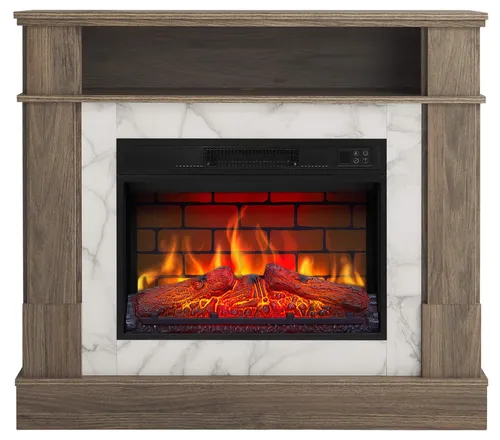 Elektrokamin ArtiFlame For Living AF23BS Eiche Grau – freistehender Kamin mit 3D-Flammeneffekt, LED-Beleuchtung, 1,8 kW, bis 30 m²