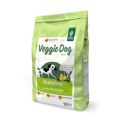 Green Petfood VeggieDog Grainfree (10 kg) - 100% vegetarisches und getreidefreies Hundefutter, nachhaltig und ohne Tierversuche, ideal für ausgewachsene Hunde