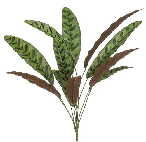 artplants.de Deko Calathea Makoyana WIDO auf Steckstab, 70 cm - Künstliche Deko Pflanze im eleganten Grün-Burgunderrot, ideal für kreative Dekoration und pflegeleicht. Gesamthöhe von 70 cm auf praktischem Steckstab.