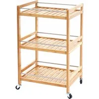 Rollwagen MCW-D91: Allzweckwagen mit 3 Ebenen aus Bambus von MCW