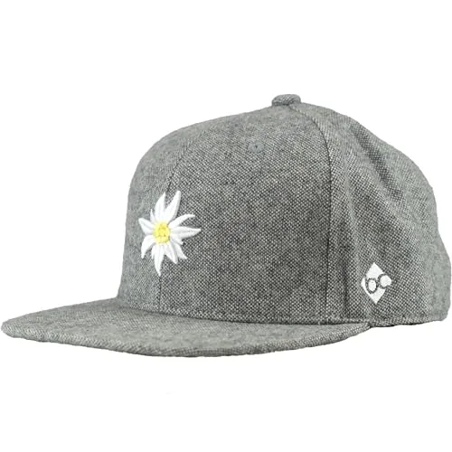 Bavarian Caps BC Cap Edelweiß Flanell Snap GRAU