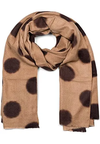 styleBREAKER Damen XL Web-Schal mit Punkten - Warm und Vielseitig - Schals für Damen: Gewebter XL-Webschal mit edlem Polka Dots Muster, kuschelig weich und vielseitig tragbar als Stola oder Poncho – ideal für kalte Temperaturen.