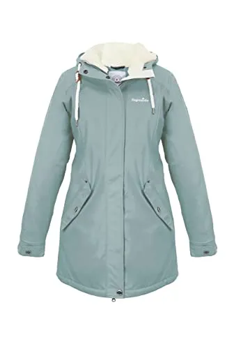 Regenliebe Damen Regenmantel Friesennerz mit Teddyfleece - Funktionsjacken - wind- und wasserdicht, gefüttert mit Teddy-Fleece für optimalen Komfort und Wärme, ideal für kalte Regenwettertage.