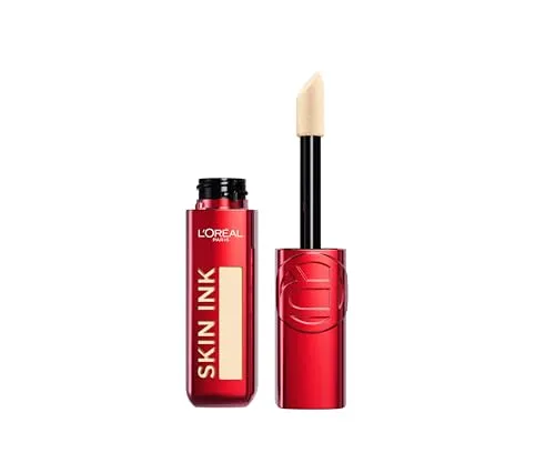 L'Oreal Paris Infaillible Skin Ink, Foundcealer, Deckend wie eine Foundation, Leicht wie ein Concealer, bis zu 48H semi-permanentes Make Up, Wasserfest, Schweißfest, Kein Abfärben, Light Warm 40