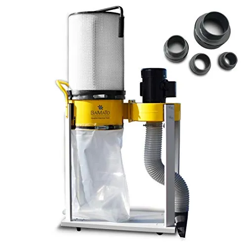 BAMATO Absauganlage AB-1500CF - Werkstatteinrichtung mit Feinstaubfilter und 100mm Absaugschlauch, ideal für ambitionierte Heimwerker und kompatibel mit den meisten Maschinen.