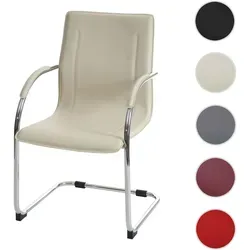 Konferenzstuhl Samara - Creme Freischwinger - Bürostuhl mit modernem Design, bequemer Sitzfläche und pflegeleichtem PVC-Bezug. Ideal für Konferenzräume und Wartebereiche, sorgt für hohen Sitzkomfort und eine elegante Optik.