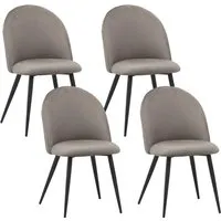 Albatros Esszimmerstühle CAPO 4er Set - Elegante Samt-Stühle in Grau für stilvolle Esszimmer - Stühle mit zeitlosem Vintage Design, hochwertigem Samt-Bezug und hoher Belastbarkeit, ideal für Esszimmer und Küchen.