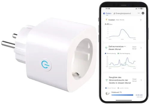 Luminea Home Control Energiekostenmesser: 2in1-WLAN-Steckdose mit bidirektionaler Strom-Messung, 16 A, App (WLAN Steckdose für Balkonkraftwerk, Smart Life, Solar)