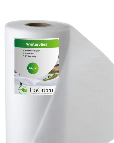 EraGreen Wintervlies Wintervlies 80g/m² 1,6m x 40m Pflanzen Frostschutzvlies, (Mehrjährige Einsatzzeit dank UV-Schutz, wasserdurchlässig und absolut pflanzenverträglich)