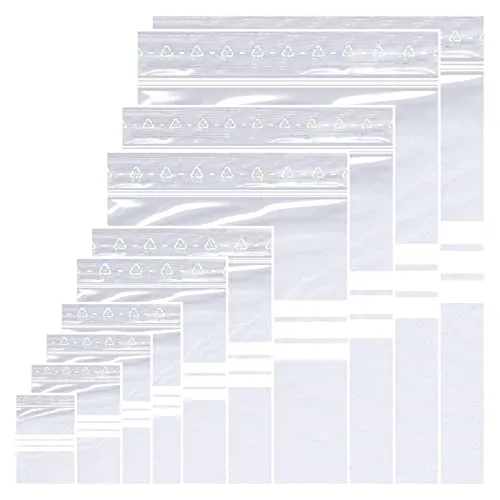 St. Druckverschlussbeutel 4 x 6 cm klein packtaschen gefrierbeutel wiederverwendbar baggys zip beutel baggies 50 my stark mit beschriftungsfeld (40 x 60 mm) 100
